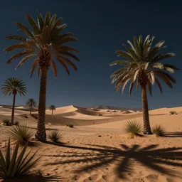 Desert City, A small oasis, palm trees; night; Source Engine