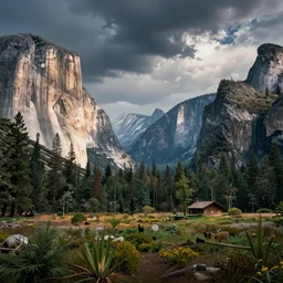 yosemite national park, fairy tale fantasy land, by greg rutkowski and hayao miyazaki