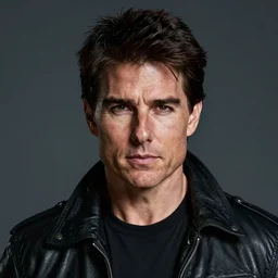 sharply defined front on portrait of tom cruise as a demon, highly detailed by peter mohrbacher, hajime sorayama,