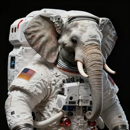 portrait of an astronaut elephant in space 3 d, sci - fi fantasy, intricate, elegant, highly detailed, lifelike, photorealistic, digital painting, artstation, illustration, concept art, sharp focus, art in the style of shigenori soejima