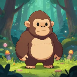 a cartoonish cute anthropomorphic goron from zelda is in a mystical forest full of wonders, pine trees, magical atmosphere, trending on artstation, 30mm, by Noah Bradley trending on ArtStation, deviantart, high detail, stylized portrait H 704