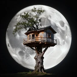 treehouse on the moon. minnesota moon colony, 2 0 9 6 ad. concept art