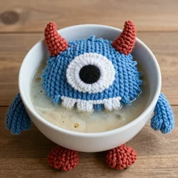‘a bowl of soup that looks like a monster knitted out of wool’