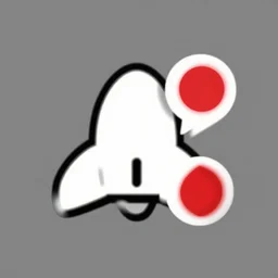 notification icon of a spaceship next to a red dot, clear lines, vector, png