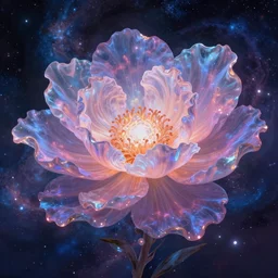 the only flower in the universe outside of time and space, dreamy, eternity, cosmic, majestic, interstellar, iridescent sky, vibrant, digital art, airbrush, intricate, epic, depth, artstation, highly detailed, octane render, 8 k