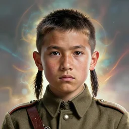 masterpiece portrait of 4 0 year old world war ii native american man with short hair, kind eyes, wearing a german officer force jacket, hyper realistic face, volumetric lighting, fantasy art, epic, in the style of greg rutkowski, donato giancola, tom bagshaw, intricate, hyper detailed, smooth, vibrant aura