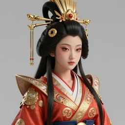 hyper realistic portrait photo of ameterasu the sun goddess of japan, portrait shot, intricate detail, octane render