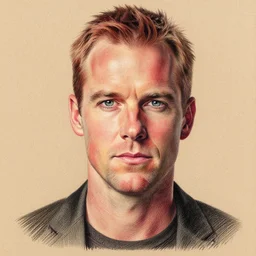 dexter morgan portraiture, colored pencil, highly detailed, red and black
