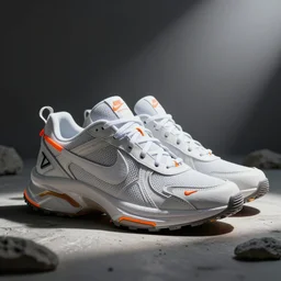 retro futuristic Nike Off-White sneakers by syd mead
