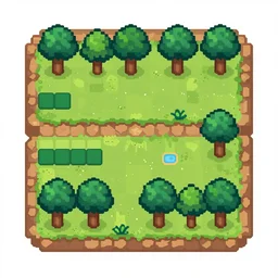 video game, 2 d tileset, forest theme