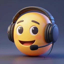 a 3 d render of a nerd emoji wearing a gaming headset