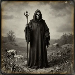 vintage daguerreotype of the grim reaper