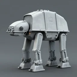 a fusion between the tarrasque and an AT-AT, flat grey color, CG