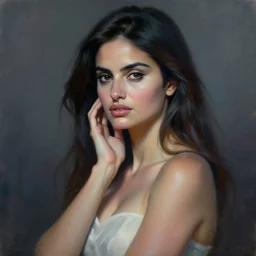 portrait of penelope cruz, futuristic and ethereal, expressive pose, Fauvism, highly detailed, digital painting, artstation, concept art, smooth, sharp focus, by Jean Auguste Dominique Ingres