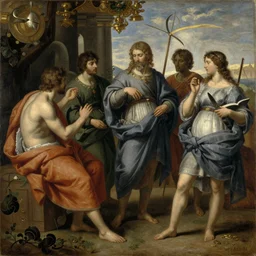“depicts a scene from the eighth canto of Aristo's epic poem. Oil on Panel.”