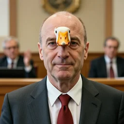closeup portrait of saul goodman fused with a goose, lawyer suit, in court, natural light, bloom, detailed face, magazine, press, photo, steve mccurry, david lazar, canon, nikon, focus c 9. 5