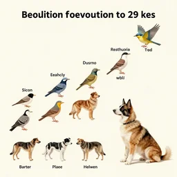bird evolution into a dog over the centuries, encyclopedic