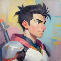 greg manchess portrait painting zarya from overwatch, medium shot, asymmetrical, profile picture, organic painting, sunny day, matte painting, bold shapes, hard edges, street art, trending on artstation, by huang guangjian and gil elvgren and sachin teng
