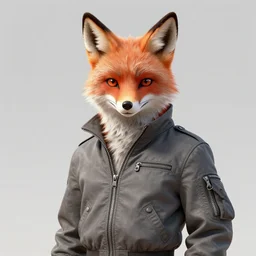 hyperdetailed anthropomorphic fox wearing a gray flight jacket, concept art, unreal engine, digital painting, vivid colors, vibrant colors, sharp focus illustration, artstation hq. intricate, elegant, medium shot, art by lkoyoharu gotouge