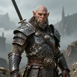 a hyper realistic potrait of an orc warrior