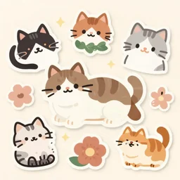 nostalgic cute cat sticker vinyl decal, etsy, trending on artstation