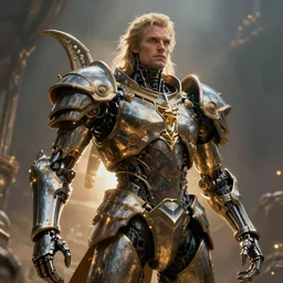 still frame from Prometheus movie by giger, necron lord editorial by Malczewski, biomechanical armoured knight by Wayne Barlowe