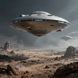 hyperdetailed photo of a ufo war on a unknown creepy planet 8 k extremely detailed hd hyperrealism mysterious movie studio fx