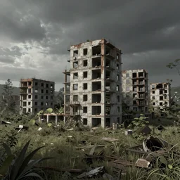 a beautiful hyperdetailed rendering of abandoned architecture unfinished building village by richard rogers, darkacademia meadow evil, archdaily, wallpaper, highly detailed, trending on artstation.