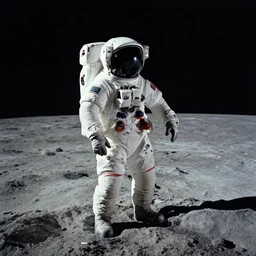lonely astronaut on the moon, 8 0 s scifi art, in the style of edward hopper, in the style of bonestell, chesley