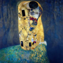 a dark foggy golden blue forest, eerie, pulsating , Ernst Haeckel, Klimt, Henri Rousseau