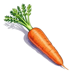 1940s illustration of a carrot, halftone colors
