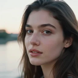 closeup _ plate _ photography _ portrait _ of _ a _ stunningly _ beautiful _ english female _ healthy face _ in _ soft _ dreamy _ light _ at _ sunset _ beside _ the _ river _ soft _ focus, bokeh!!!! annie leibovitz, hasselblad, nikon, steve mccurry, david lazar, jimmy nelsson