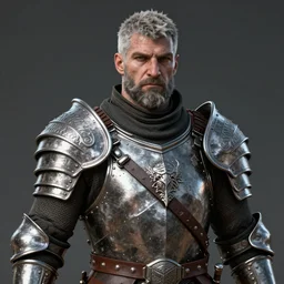 hyper realistic photography of a skyrim medieval warrior wearing a heavy steel armor portrait, concept art, unreal engine, close - up, matte painting, uhd, micro details, vibrance colors, realistic render