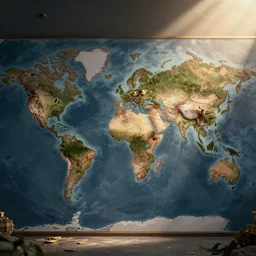 a world map showing where the most treasure is located