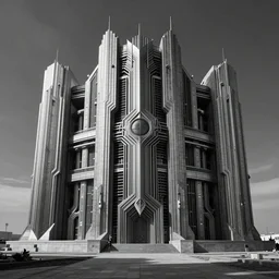 flat greyscale depth, mechanical, giger, art deco