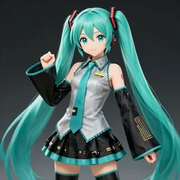 hatsune miku in the artstyle of warhammer 4 0 k