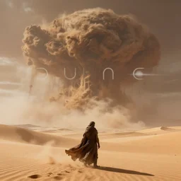 The Freman from Dune :: Epic Battle on Arakis :: Giant Sandstorm in the distance :: CGsociety, Unreal Engine, Artstation :: 4K resolution :: by Pascal Blanche