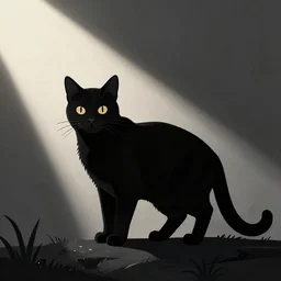 black cat silhouette vector illustration