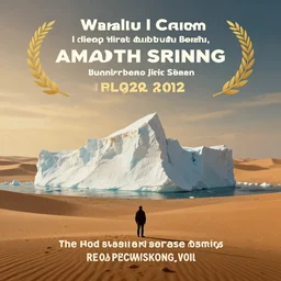 huge iceberg in middle of the desert, cinematic, award winning, by greg rutkowski and wlop