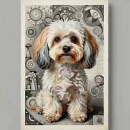 an award winning anamorphosis portrait painting of a chinese crested dog, inspired by lise deharme, albrecht durer, abstract, a level art, intricate, pop surrealism, digital poster, ornately detailed, photorealism, trending in artstation