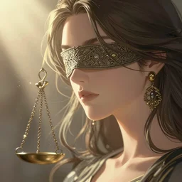 blind justice, light dust, magnificent, close up, sharp focus, elegant, highly detailed, illustration, by jordan grimmer greg rutkowski wlop maya takamura, intricate, trending artstation, pixiv, digital art