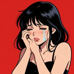 romance comic girl crying by roy lichtenstein, pop art,