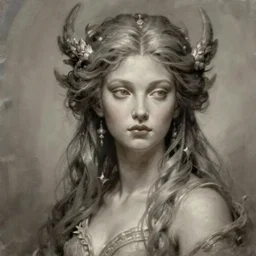 painting of a mythical goddess, highly detailed, digital painting, artstation, concept art, smooth, sharp focus, illustration, illustration by francois schuiten, 8 k
