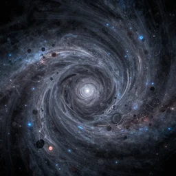 the flowing complex abstract swirls of space and time