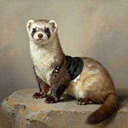 Ferret in a general outfit, painted by Jan Willem Pieneman