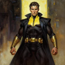 painting by Frank Frazetta of Christian Bale!!!! as Dr. Manhattan in Watchmen