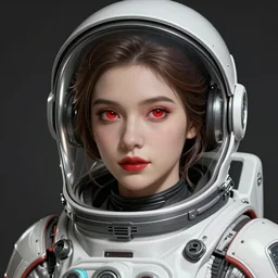 Portrait of very very very very very very beautiful woman, spacesuit, red eyes, intricate, elegant, highly detailed, digital painting, artstation, concept art, smooth, sharp focus, illustration