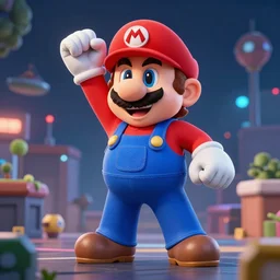 super mario 3 d render, unreal engine 5, cell shading, dslr, award winning, 8 k, octane beautifully detailed render, cold lighting, cinematic lighting, detailed photo, masterpiece, volumetric lighting, ultra realistic, highly detailed, high quality, lossless, photorealistic, trending,