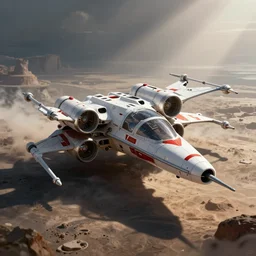 concept art of an x wing starfighter from star wars