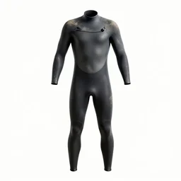 weathered wetsuit, stylized 3d render, isolated on a pure white background, centered, entire object in frame, sharp focus, soft studio lighting